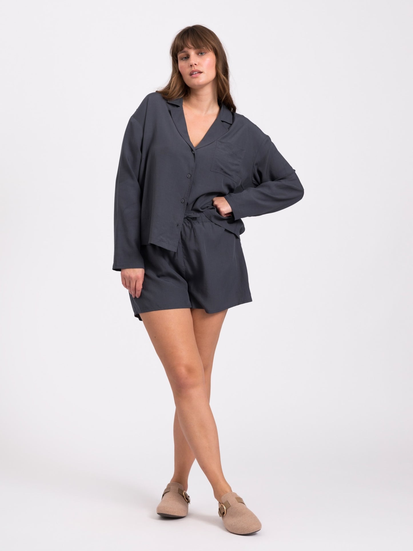 Snuggle pajama shirt - Charcoal